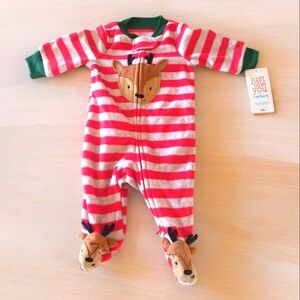 Just For You Carter's Reindeer Pajamas Size Newborn NWT